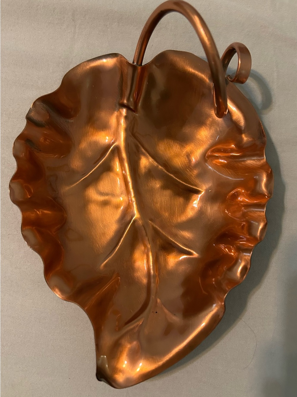 Copper Leaf Decorative Tray - Home Accents